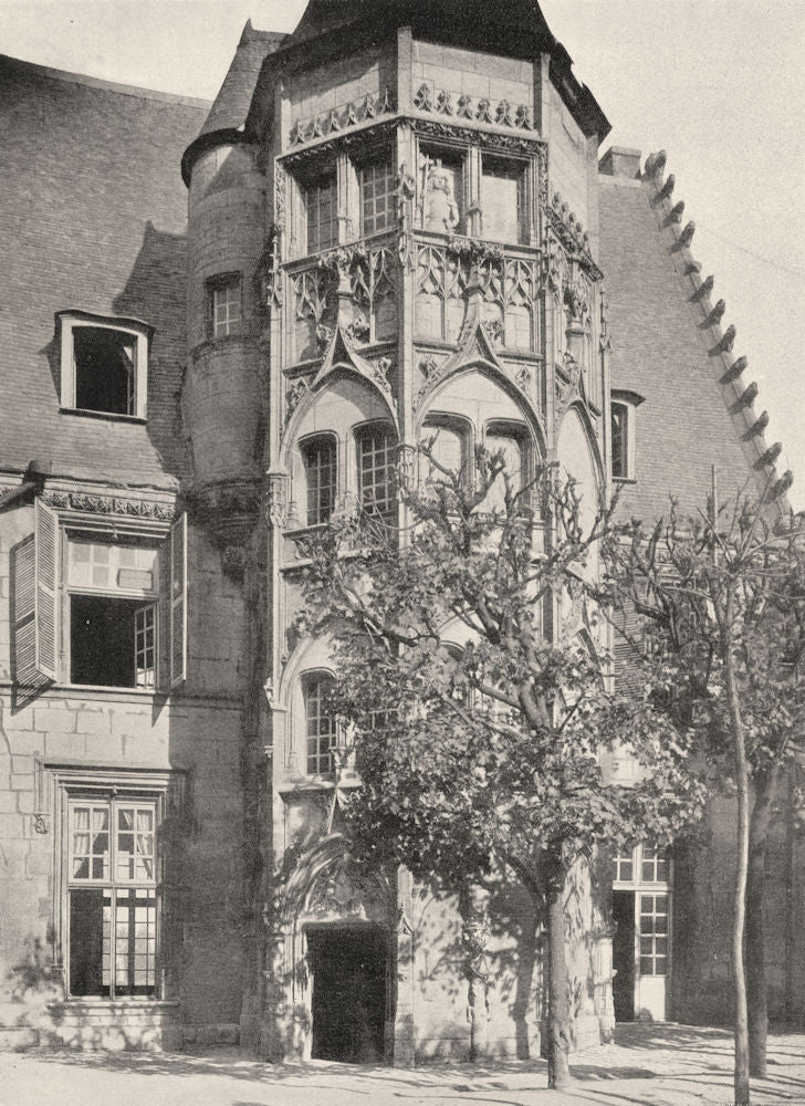 CHER. Bourges- Cour du Petit Lycée. tourelle d'escalier 1905 old antique print